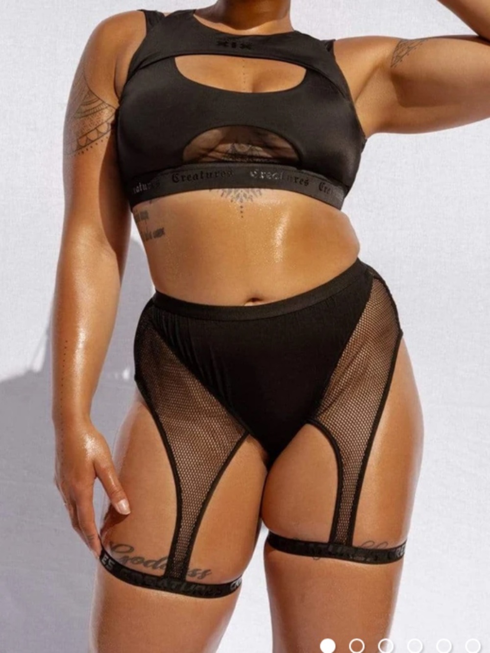 CXIX size small black shorts with mesh and garters